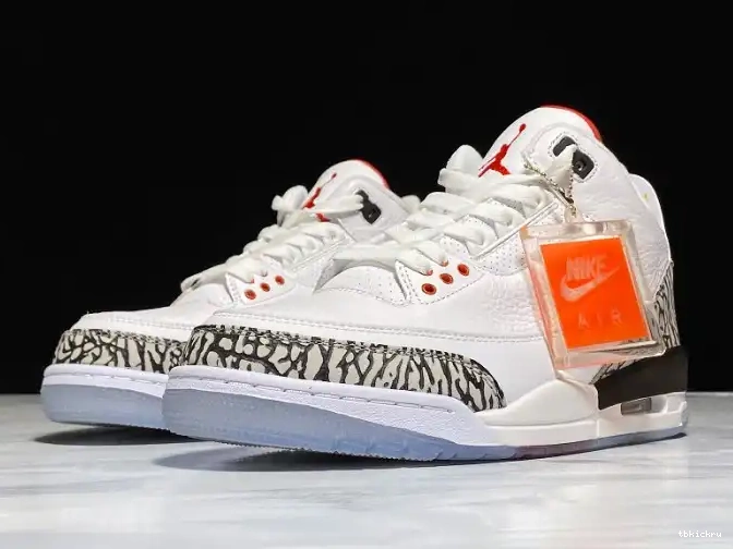Rep TBK Jordan 3 white mens THROW LINE